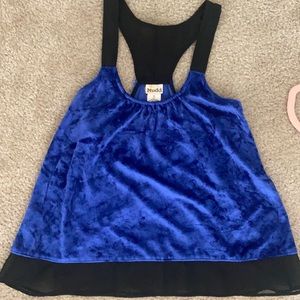 Blue velvet tank